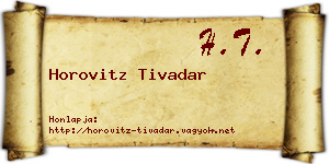 Horovitz Tivadar névjegykártya